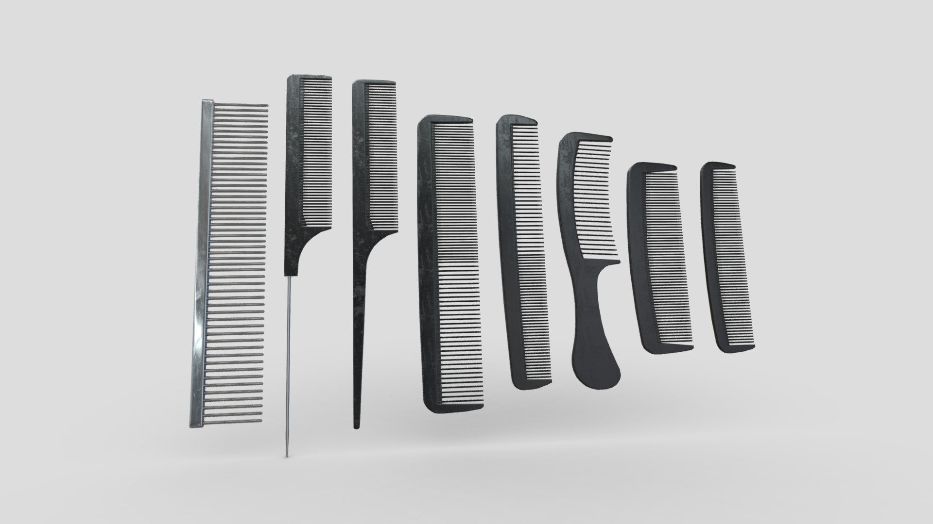 Hair Comb Set 3d model