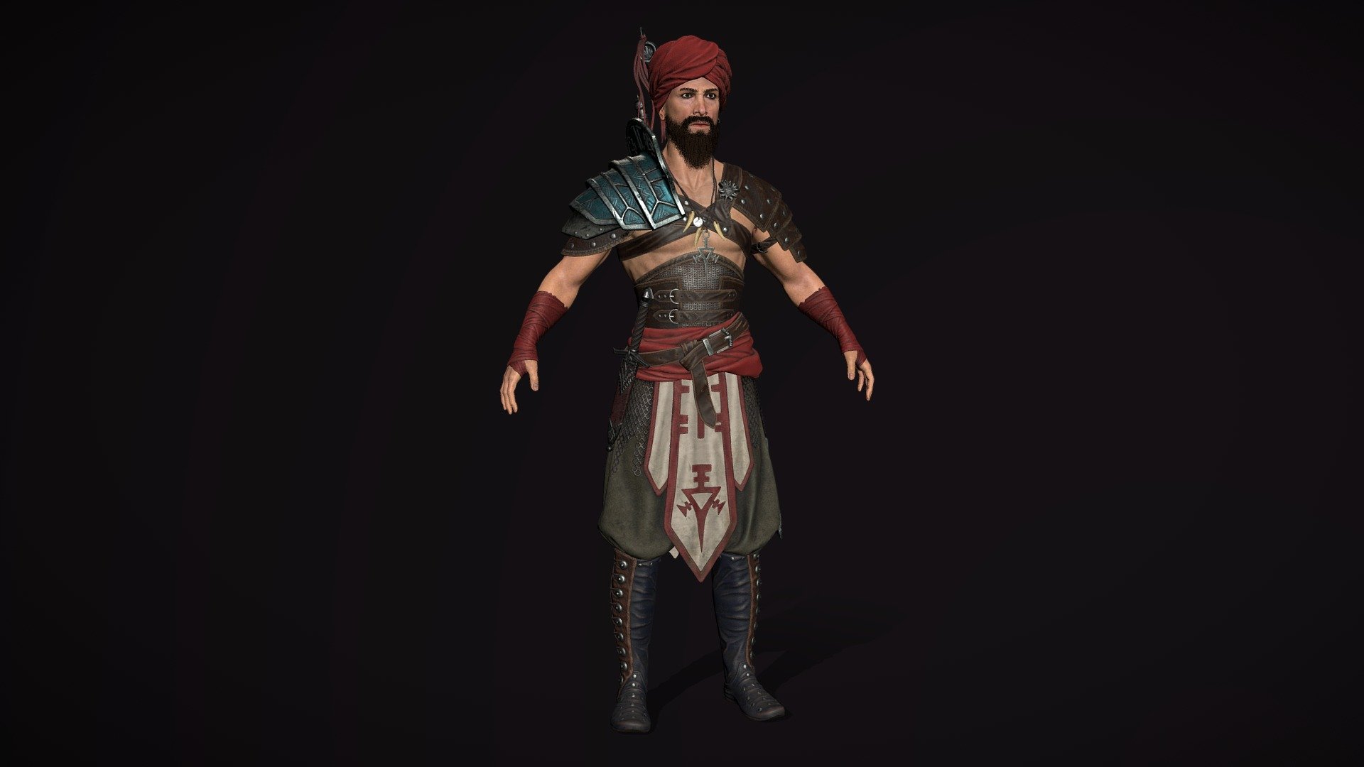 Barbarian Real-Time Game Character 3d model