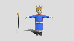 Low Poly Cartoon King