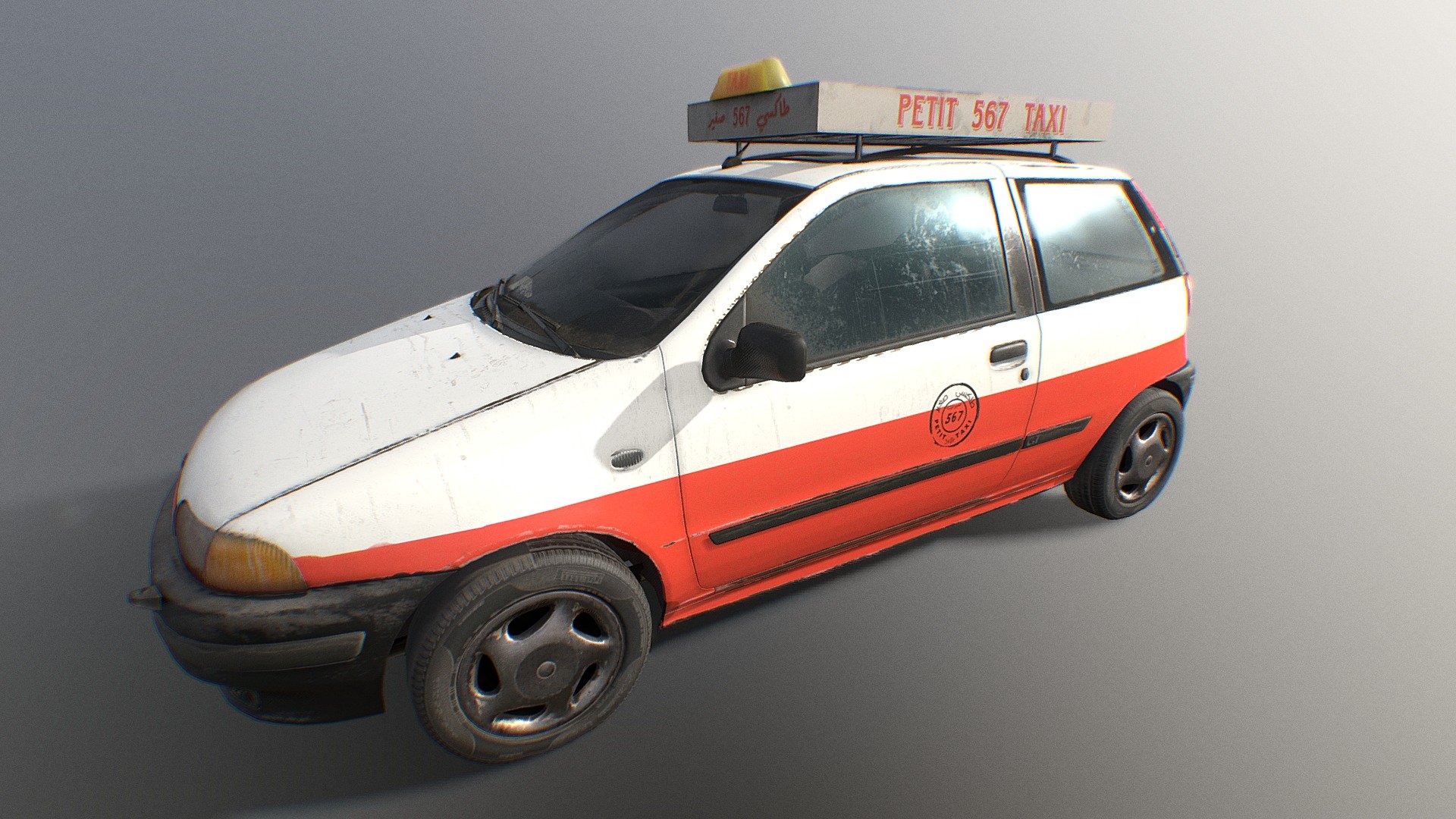 Taxi Morocco Laâyoune 1995-fiat-punto-gt 3d model