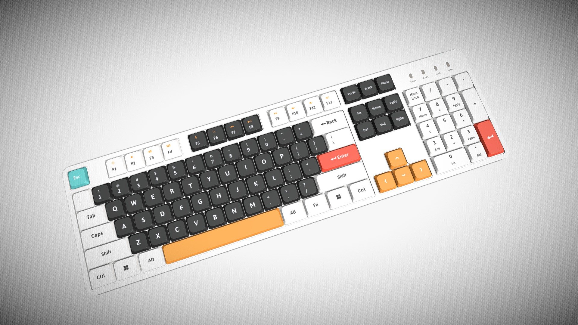 Full Size Keyboard White 3d model