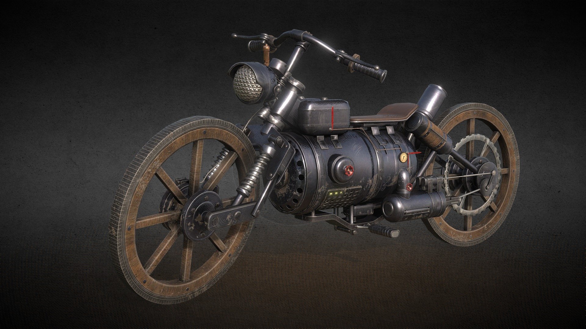 Wild West Motorcycle 3d model