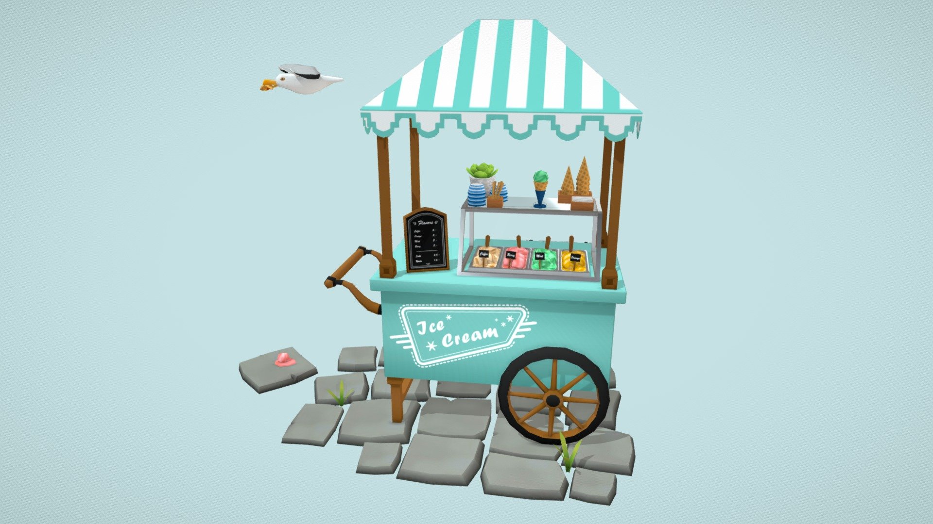 Ice Cream Cart 3d model