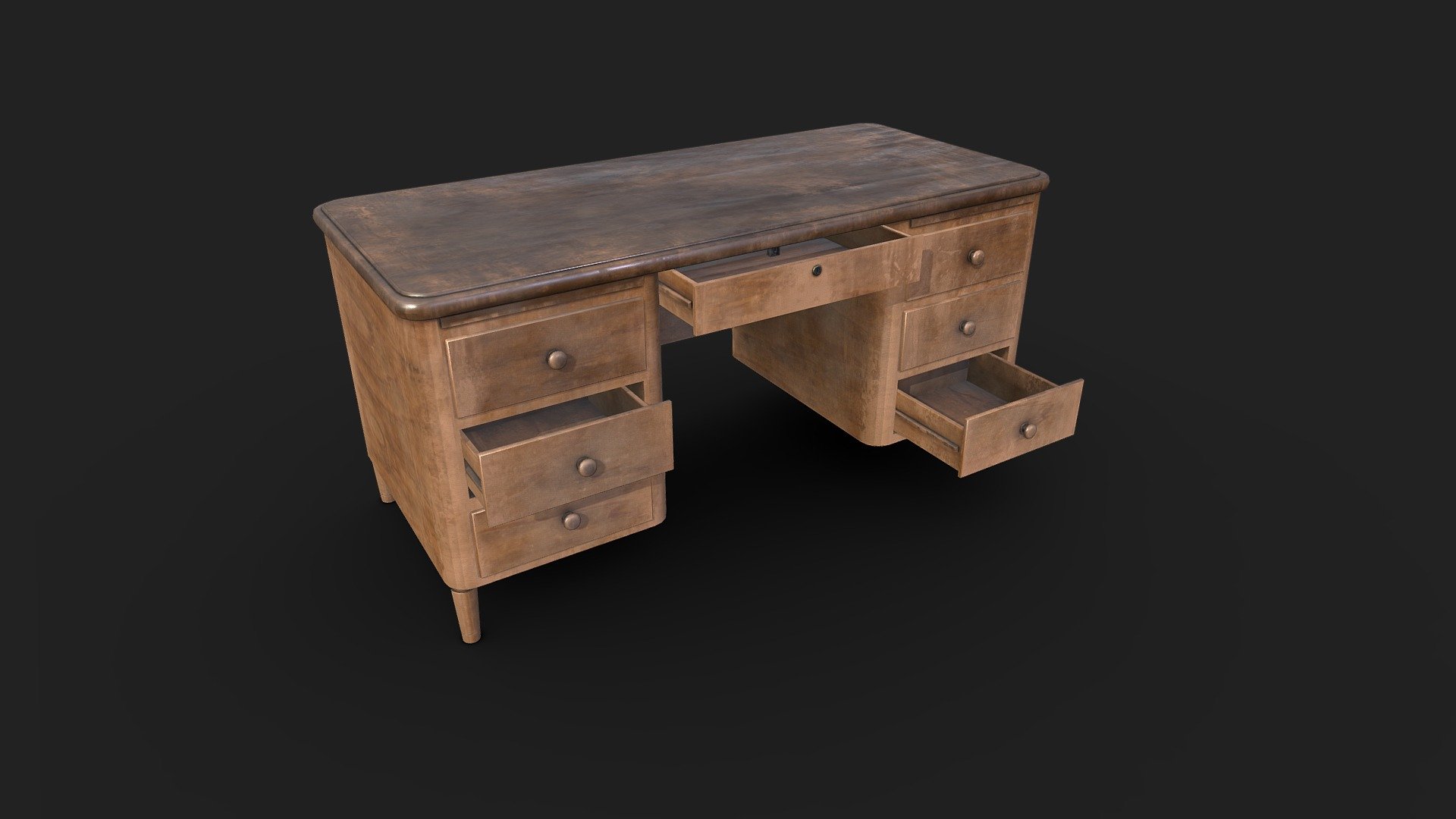 Vintage Desk 3d model