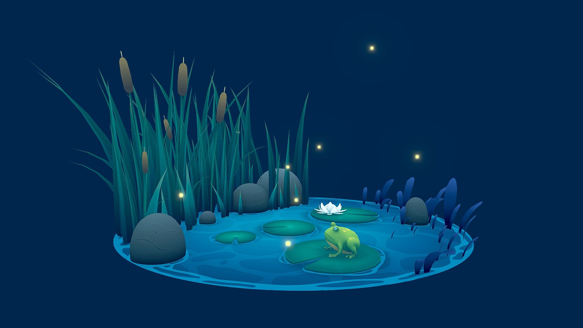 Pond Frog 3d model