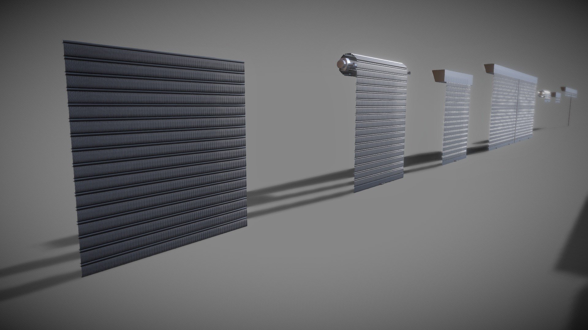 Roll Up Door Gate Store with SetBuild Options 3d model