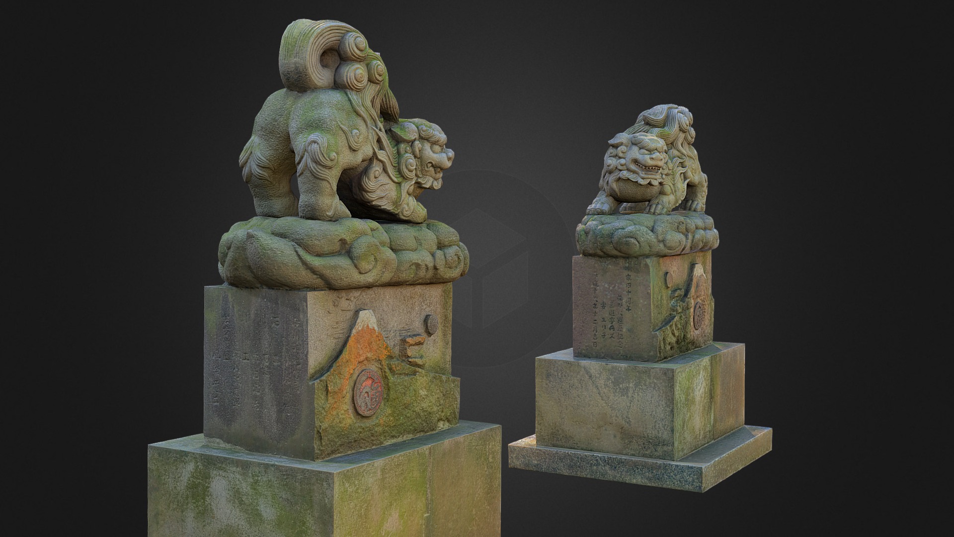 Two Komainu #2 (Guardian Lions) Shinagawa Shrine 3d model