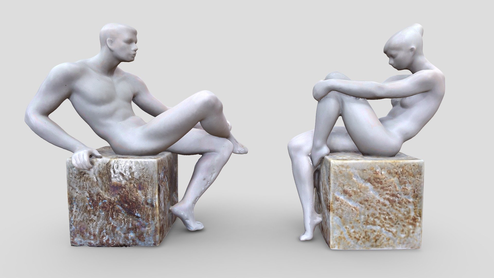 Man and Woman Figurines 3d model