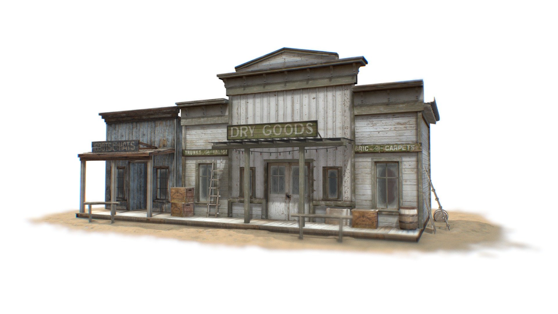 Wild West Old Buildings 3d model