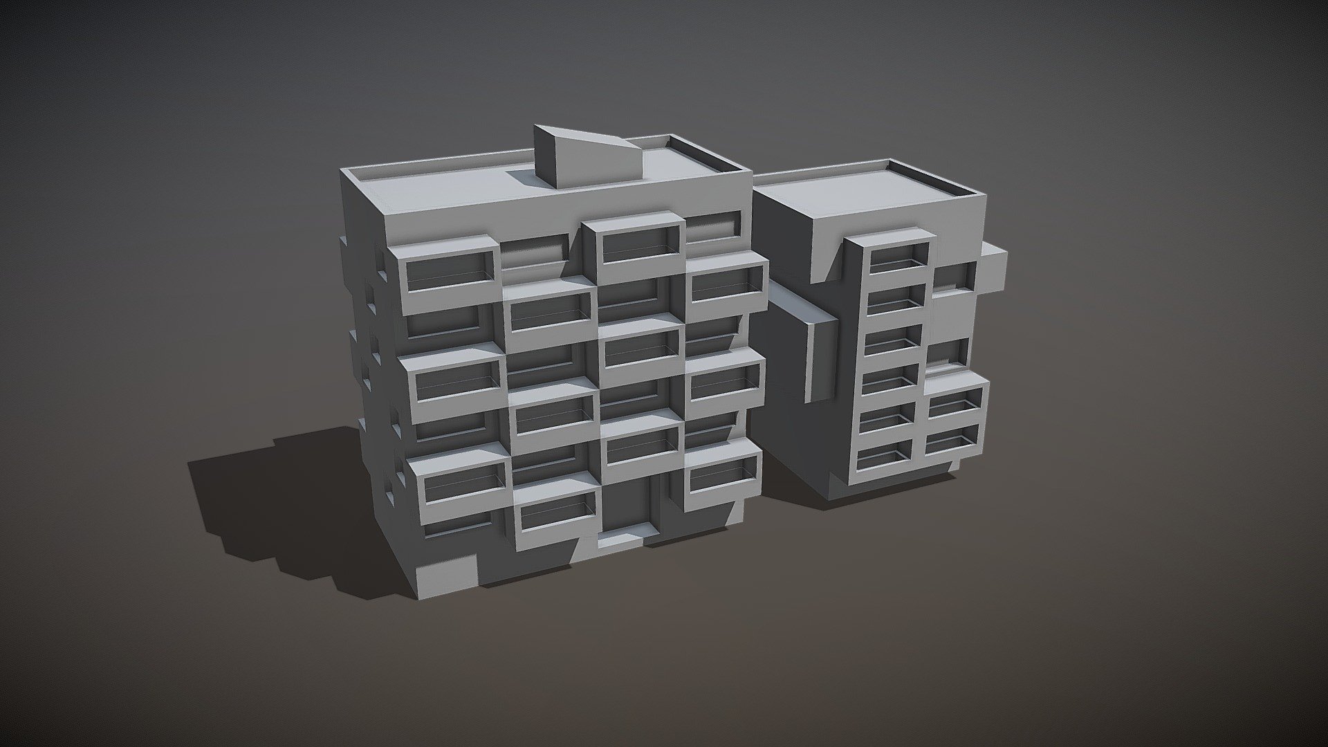 Simple Lowpoly Apartment Buildings 3d model