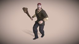 Kambar Batyr with Cudgel Character Animated