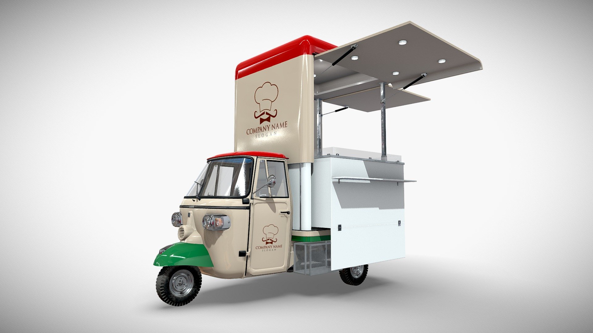 Piaggio Ape V-Curve Food Track 3d model