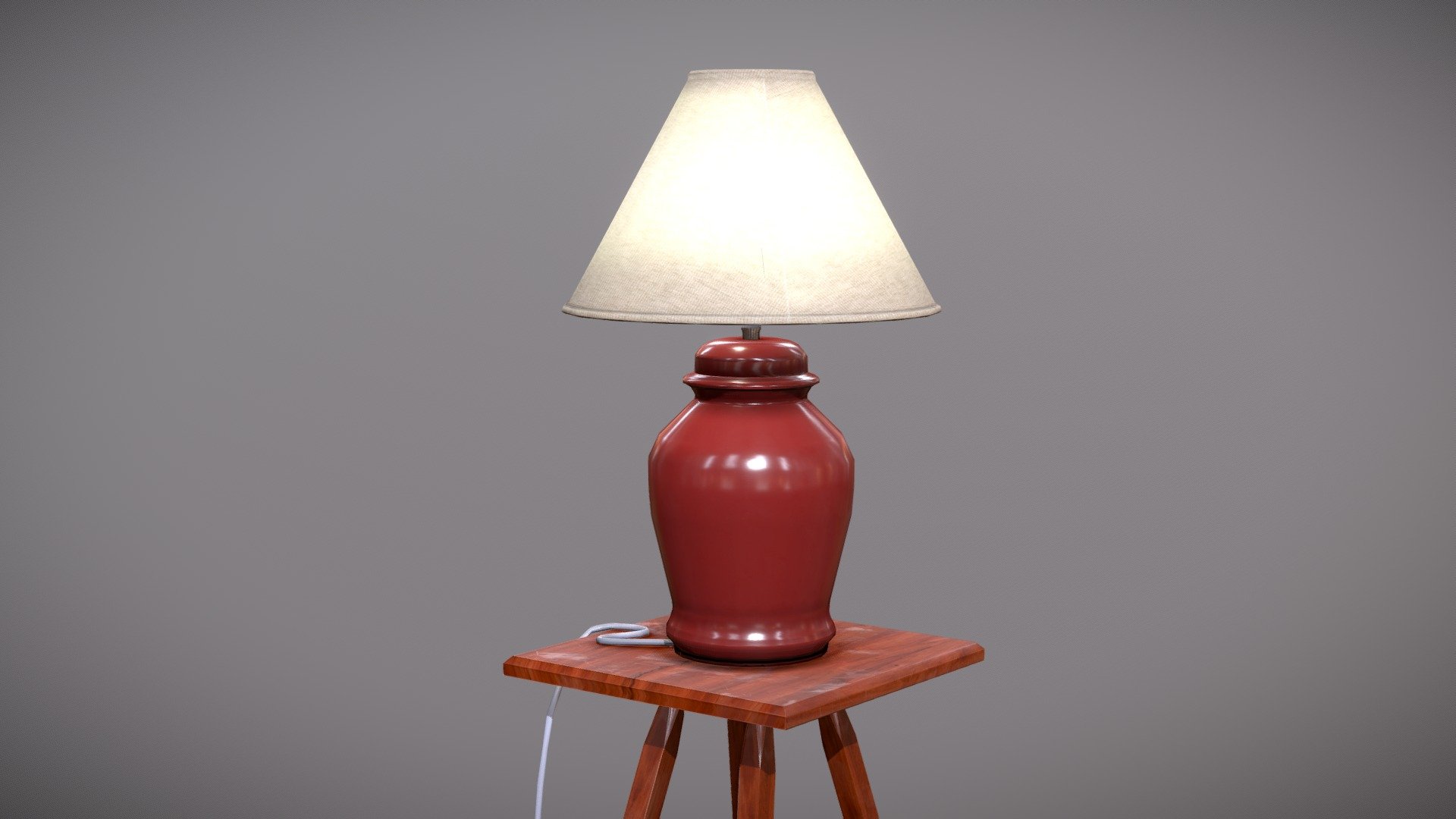 Lamp and Table 3d model