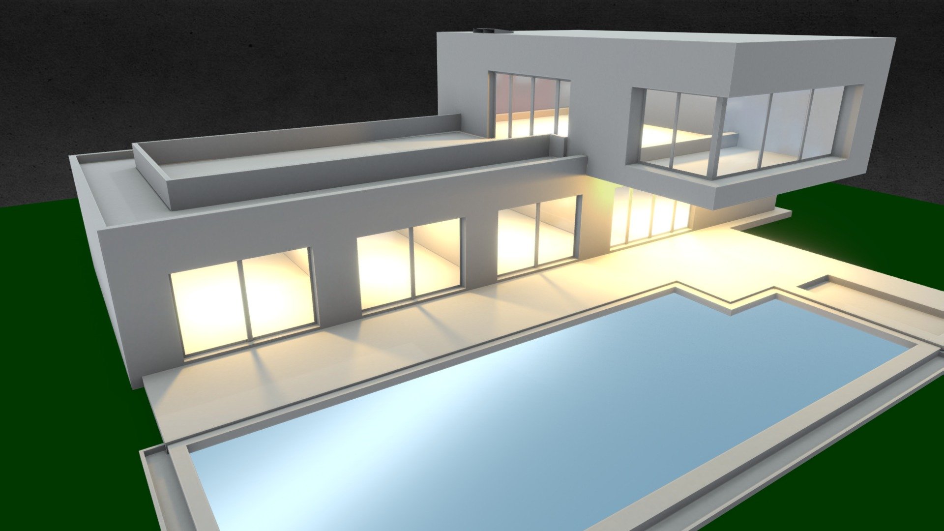 Modern Villa Outside Design 3d model