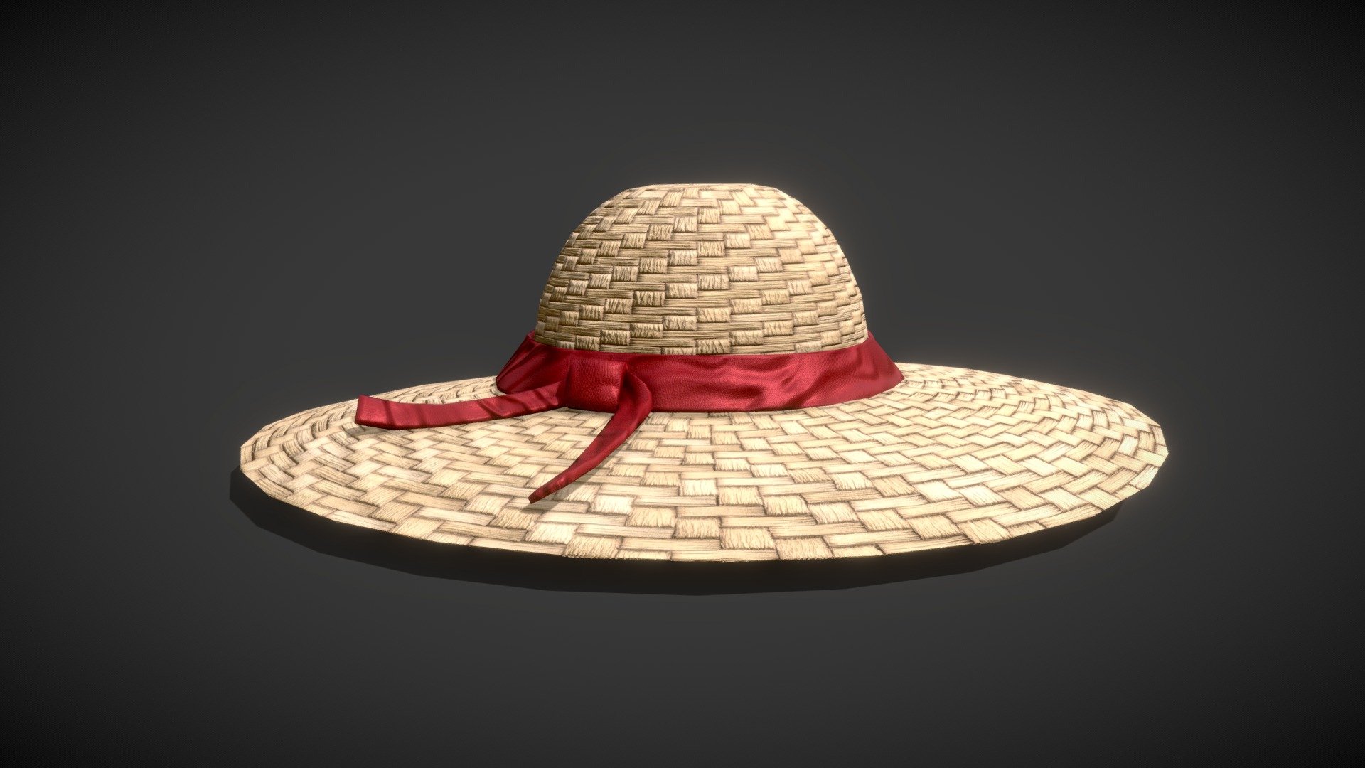 Straw Sun Hat 3d model