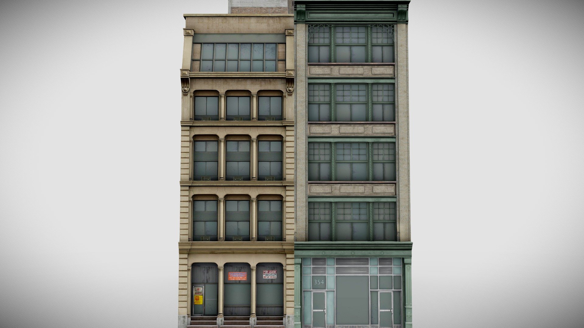 Low Poly SoHo Building Facades 3d model