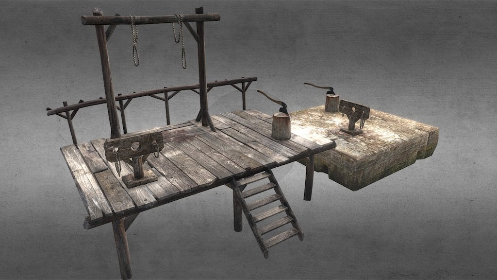 Medieval Scaffold and Gallow 3d model