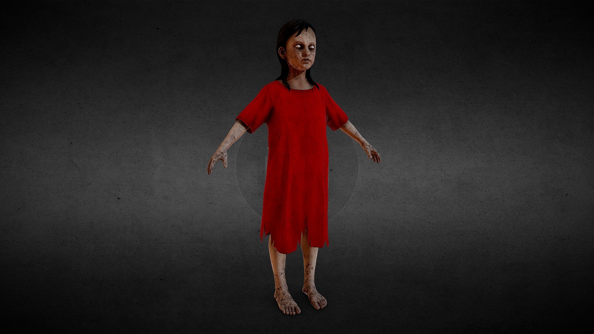 Girl in red 3d model