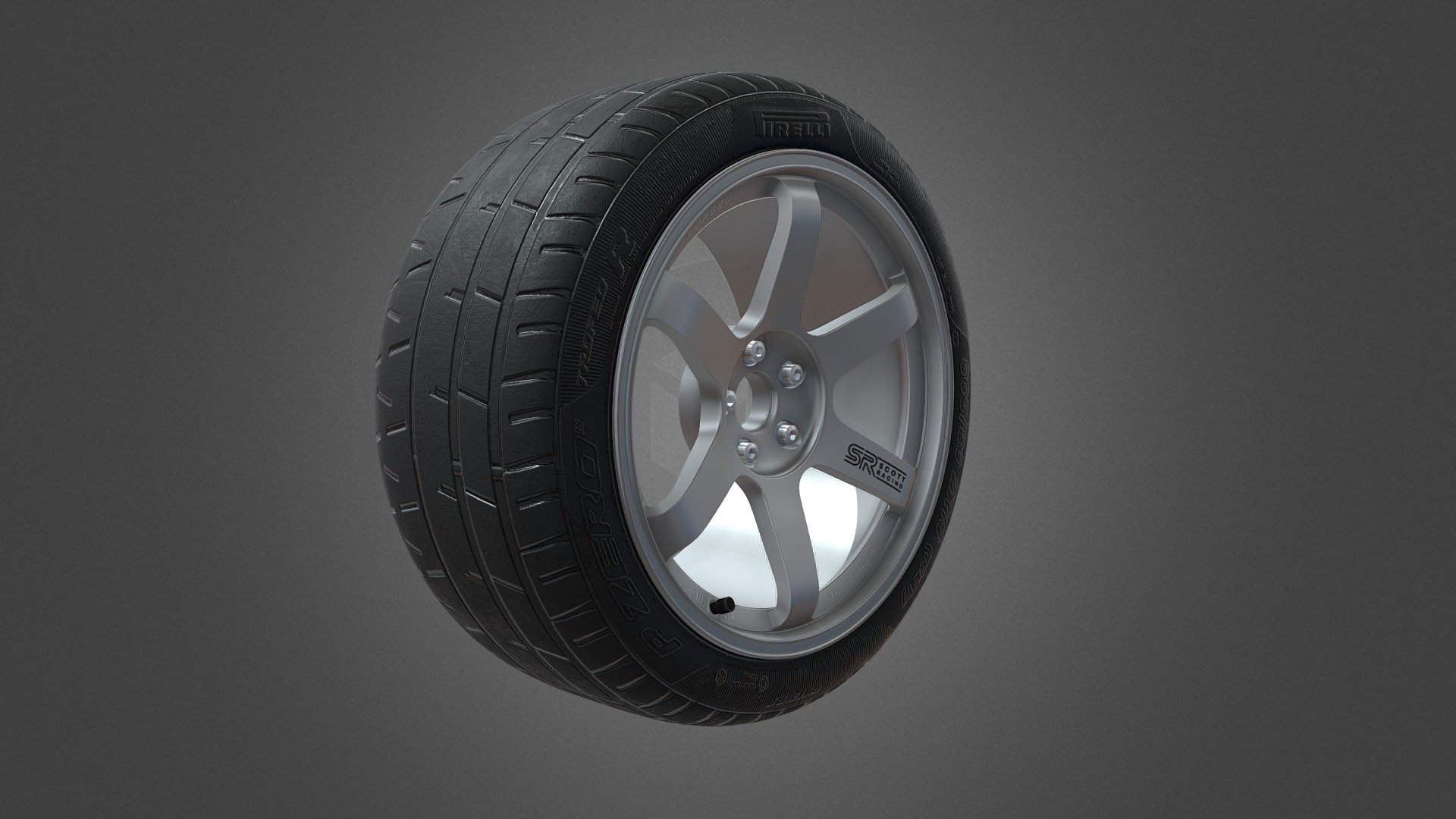 Rays Volk Racing TE37 Style Wheel with Tyre 3d model