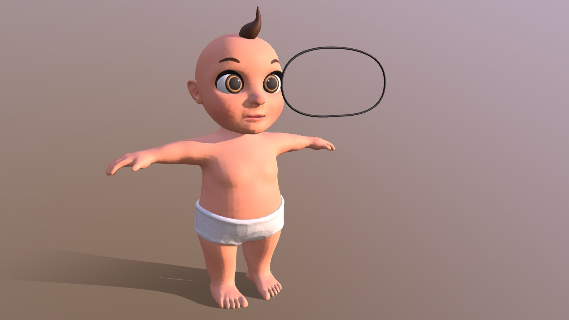 cartoon baby 3d model