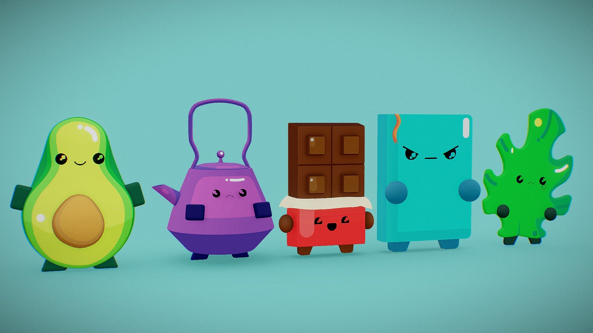 Stylized low poly characters 3d model