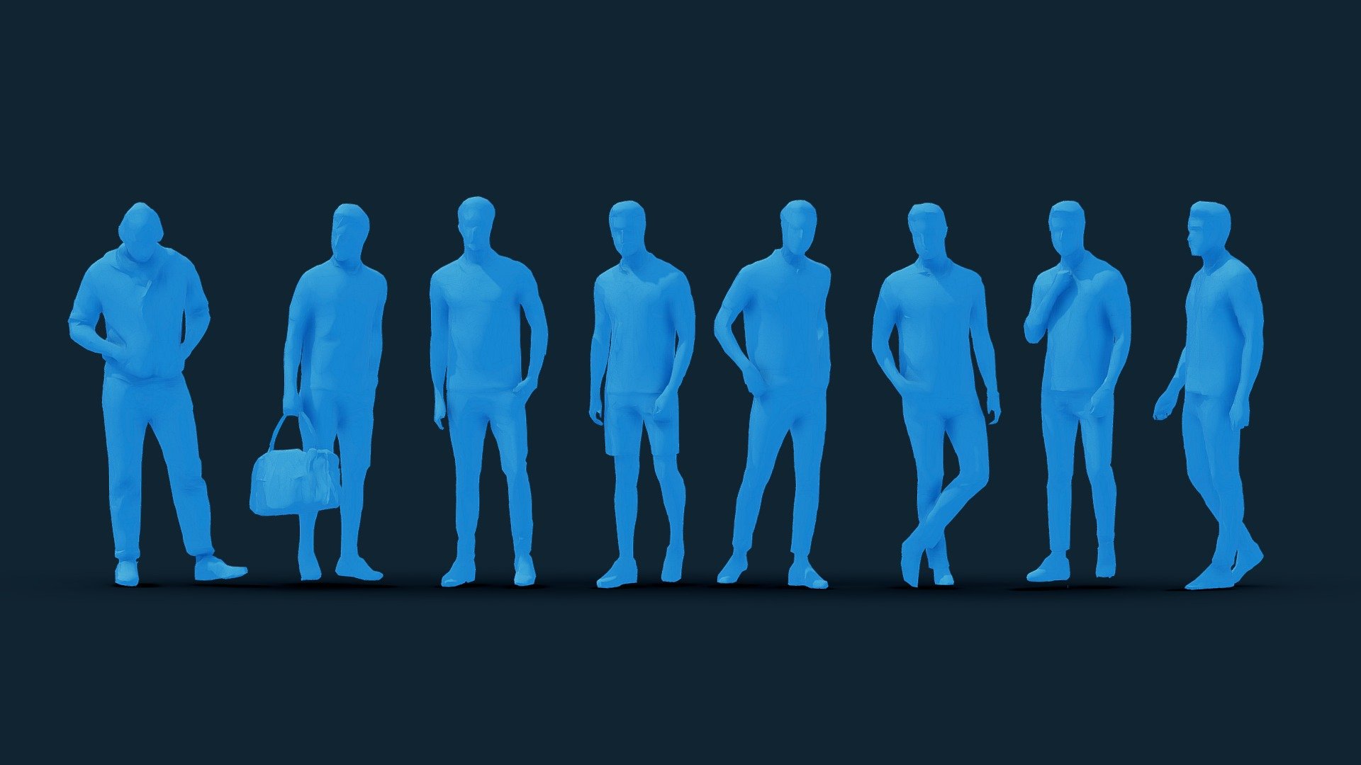 LOW POLY PEOPLE PACK (MALE) 3d model