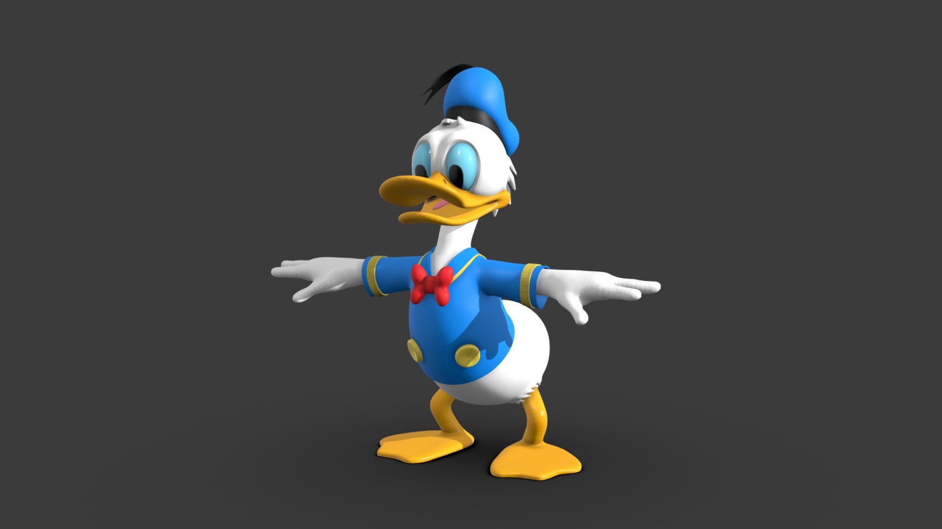 Donald Duck T pose 3d model