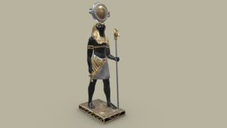 Falcon-God Horus Statue Low Poly