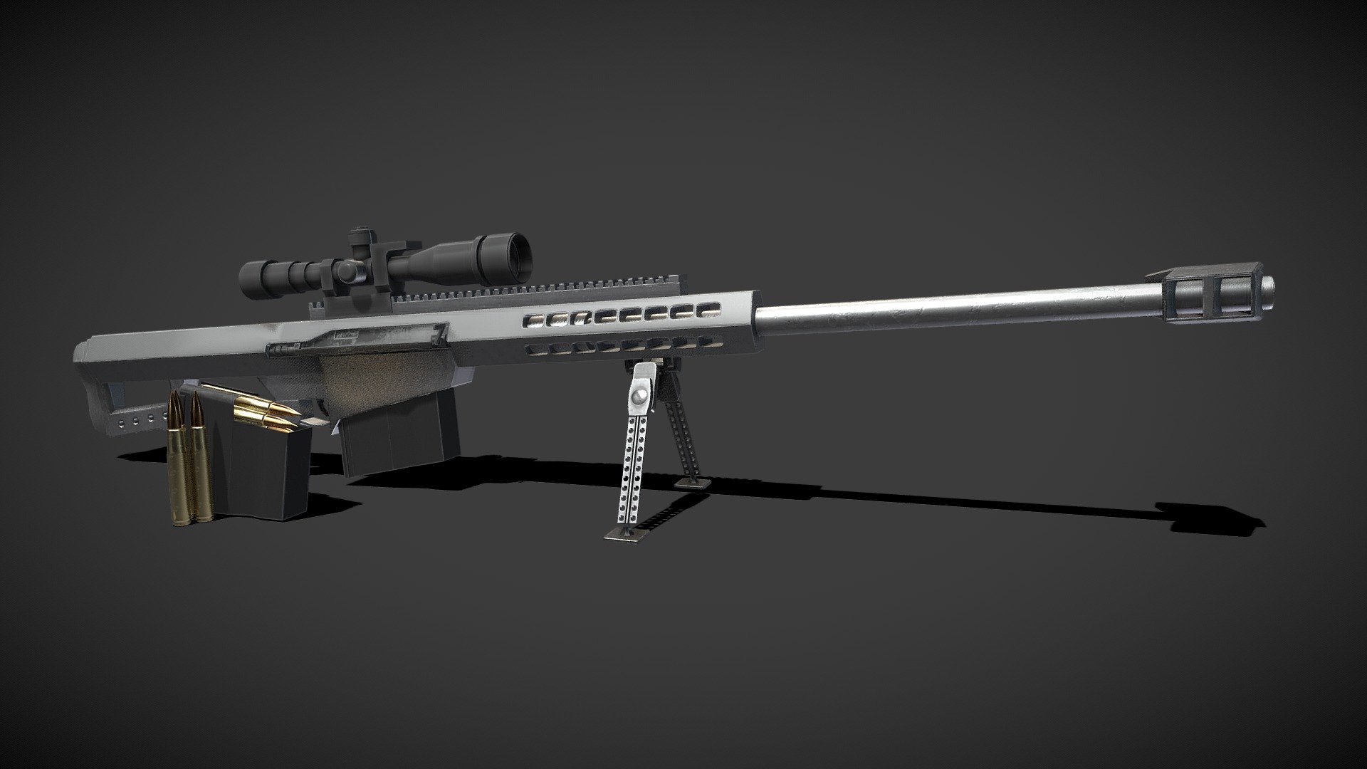 Barrett M82 50. Cal Sniper Rifle 3d model