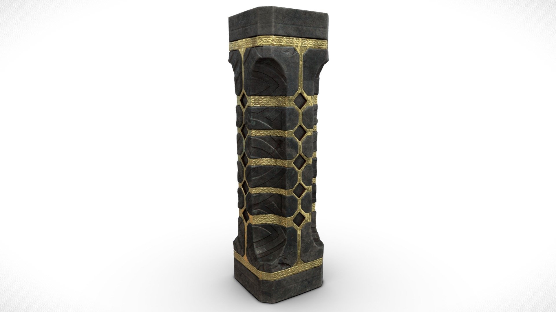 Dwarven Medieval Fantasy Pillar Column 3d model