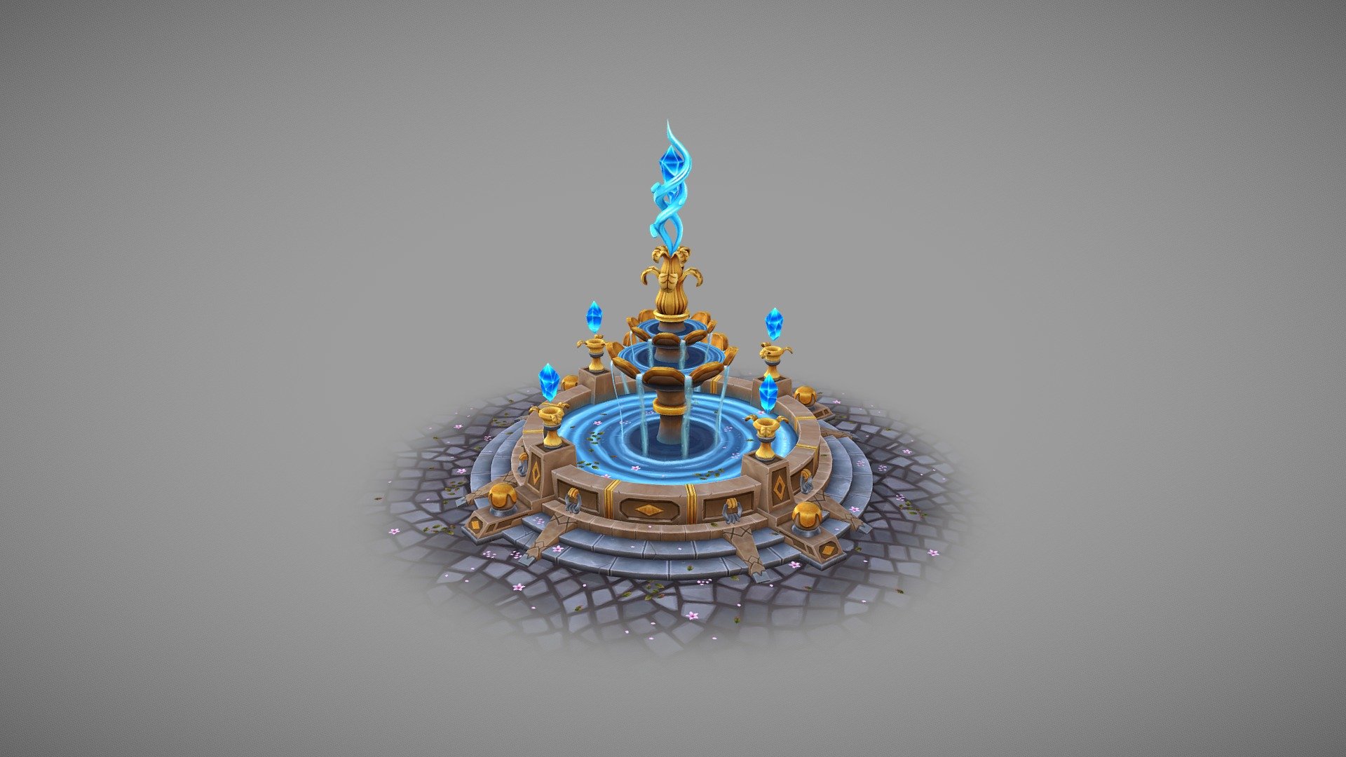 Water Crystal Fountain 3d model