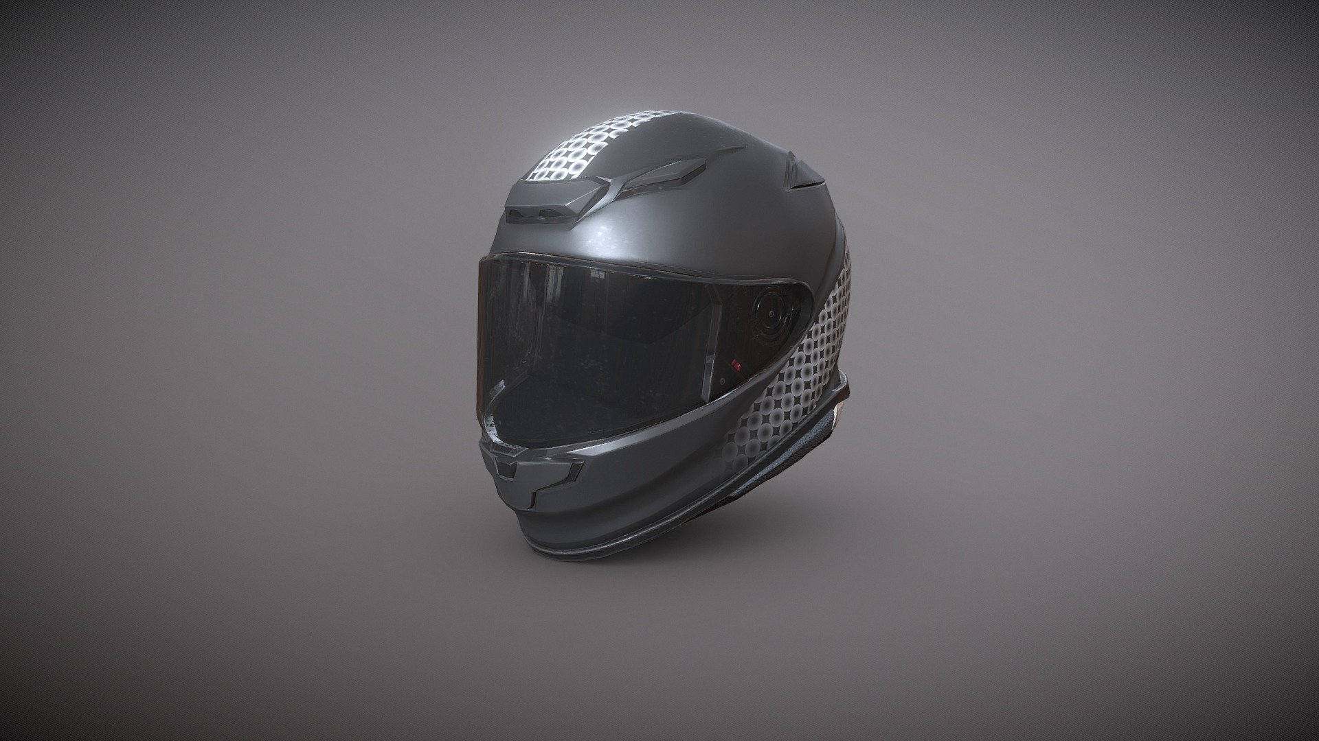 Motorbike Helmet Gray 3d model