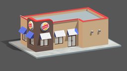 Burger King Restaurant 01 Low Poly PBR