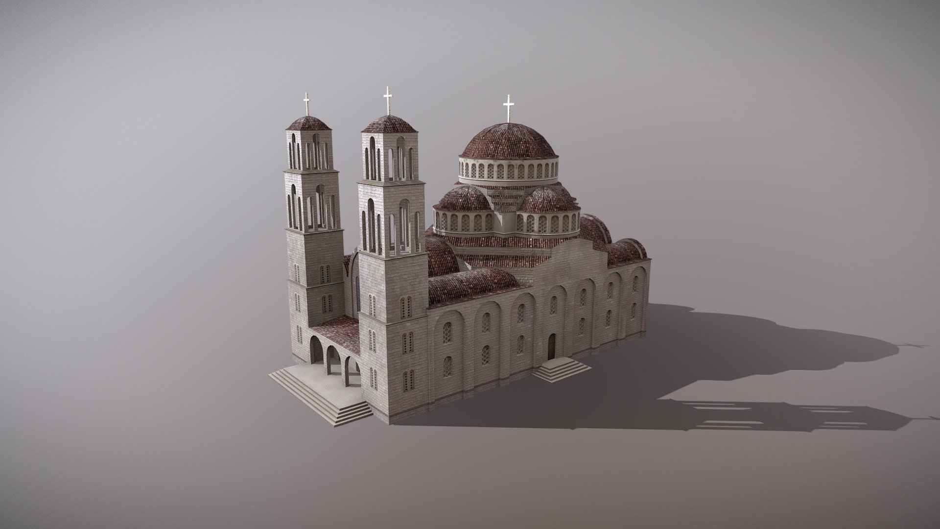 Grand Byzantine Church 3d model