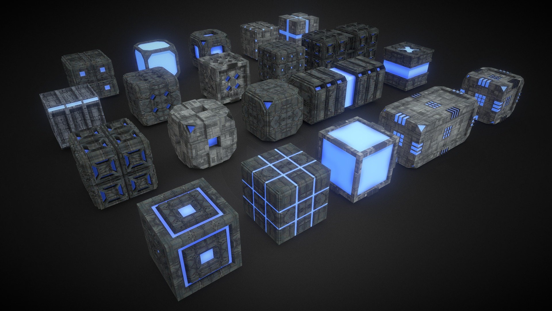 Sci-Fi Box Collection 3d model