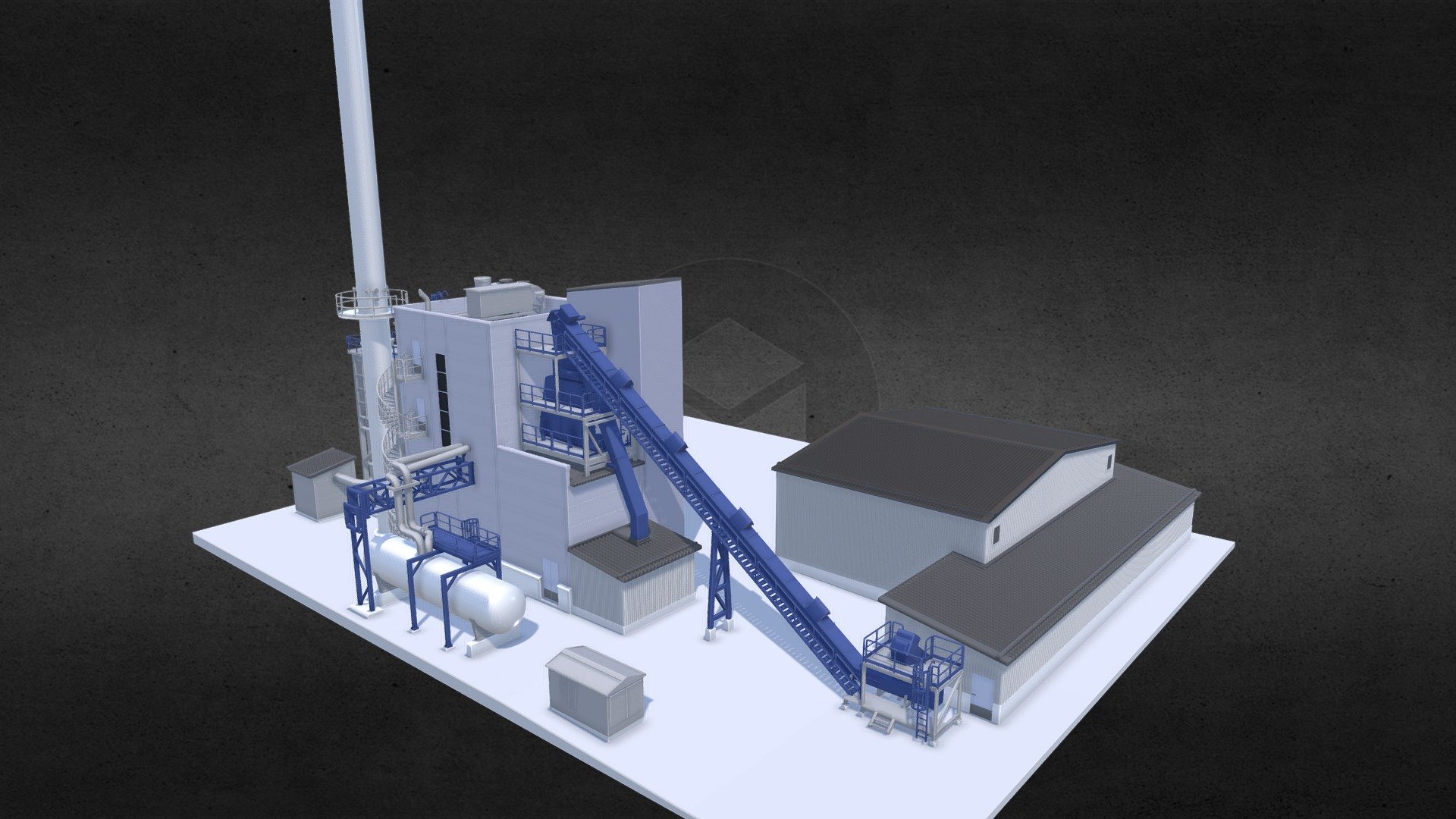 Scale model of a factory 3d model