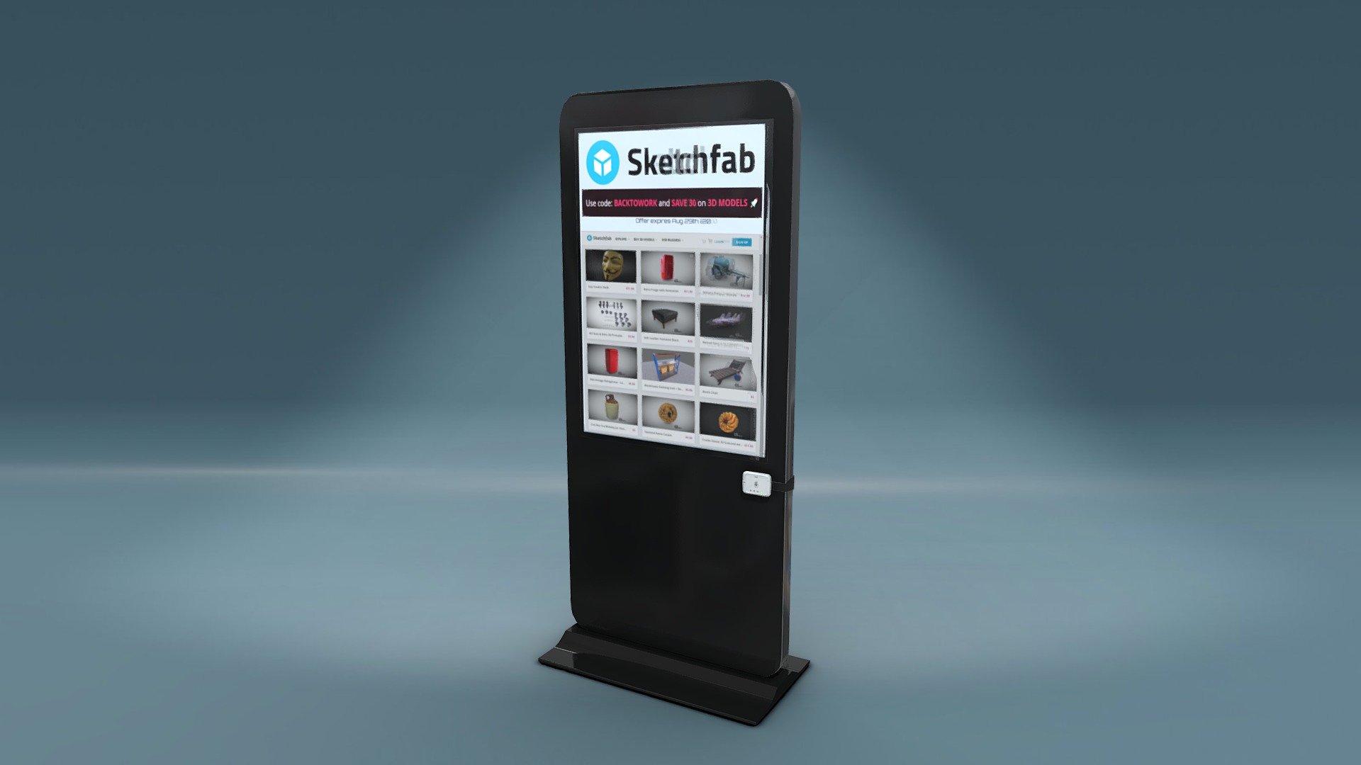 TouchScreen Kiosk 3d model