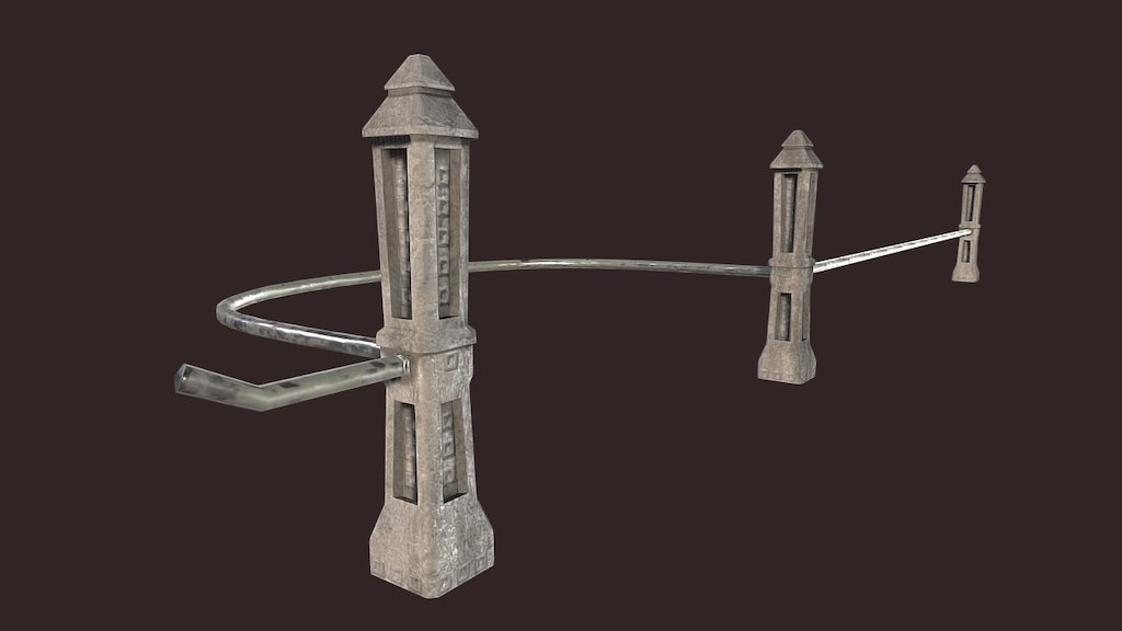 metal fence 3 3d model