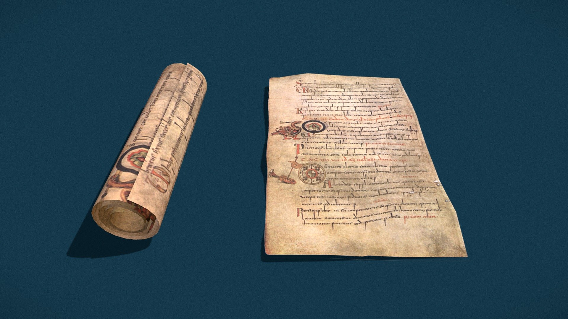 Scroll of Sacramentaire de Gellone 3d model