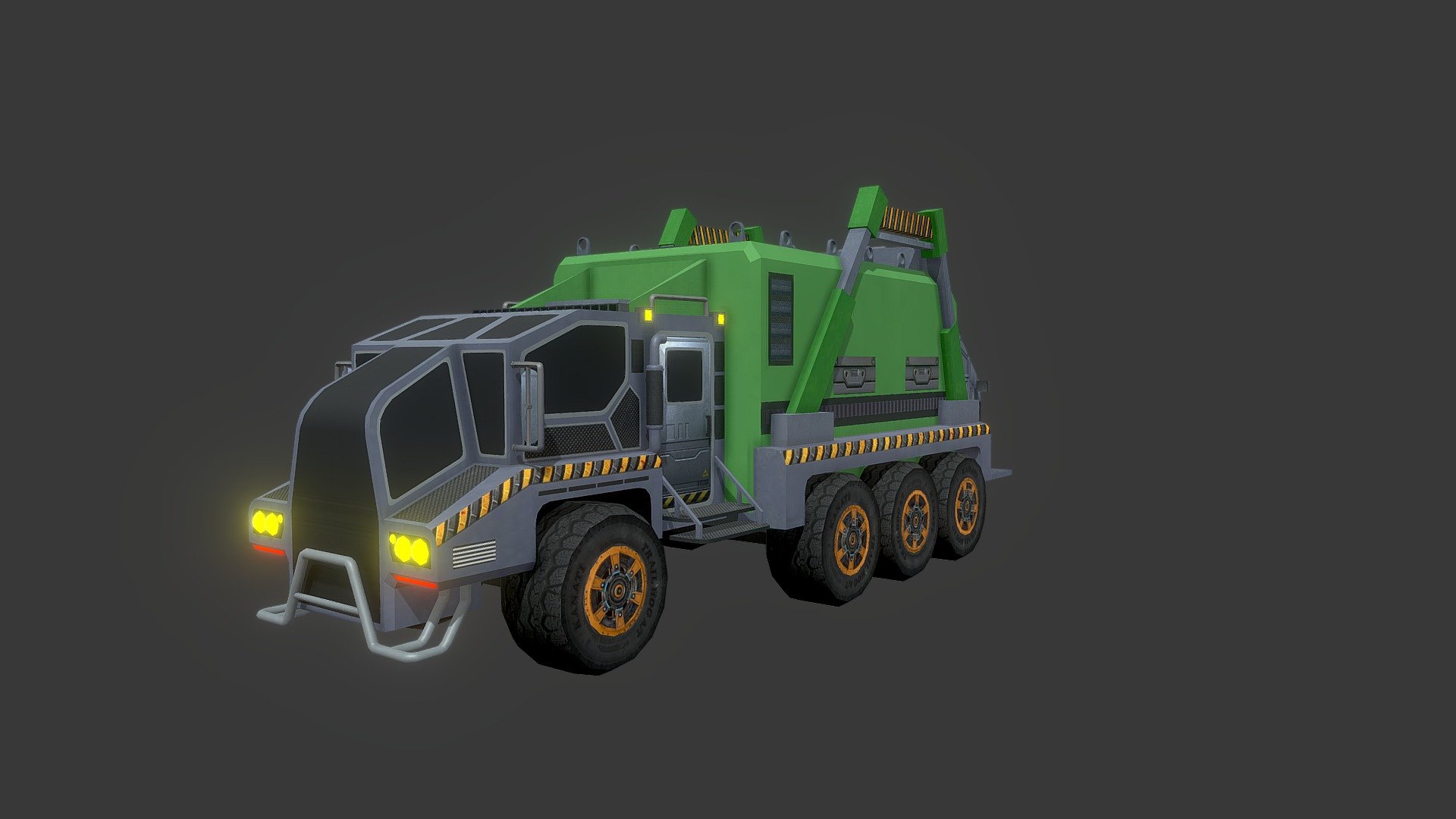 A Futuristic Goods Carrying Truck 3d model