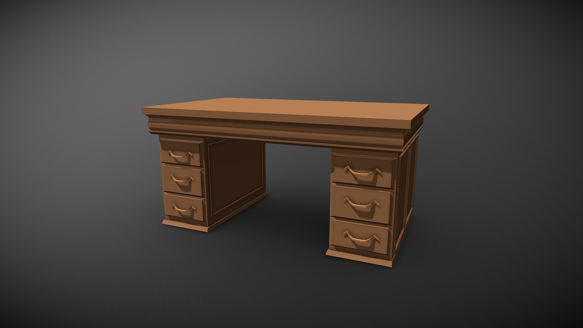 Wood Boss Office Table 3d model