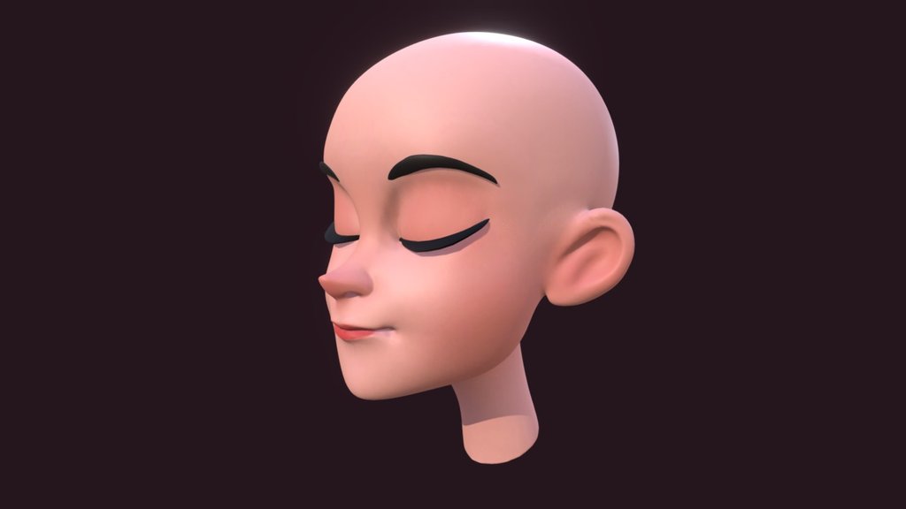 Girl head practice and first sketchfab test 3d model