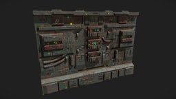 Low poly sci fi facade environment asset 1