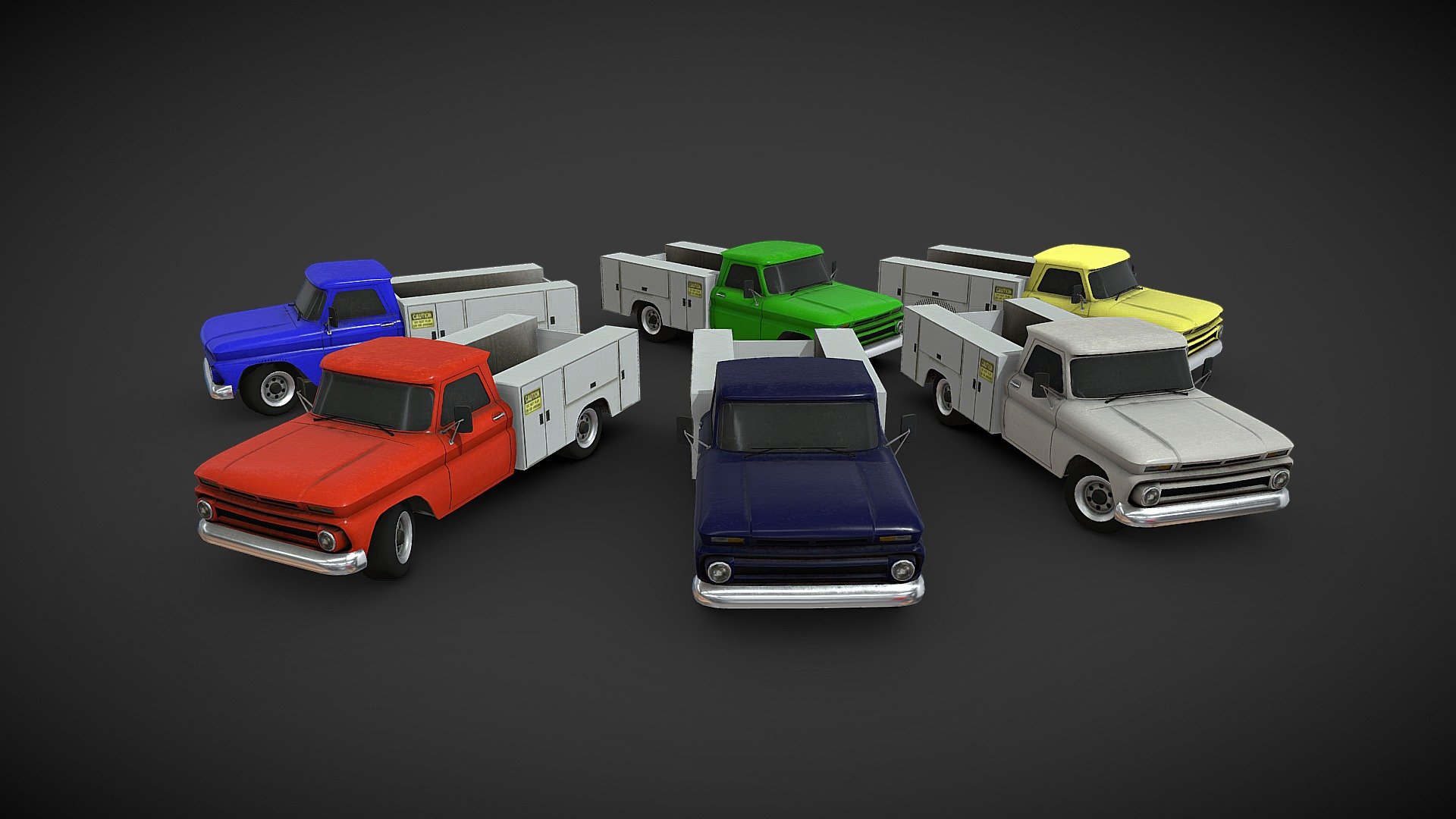 Service trucks 3d model