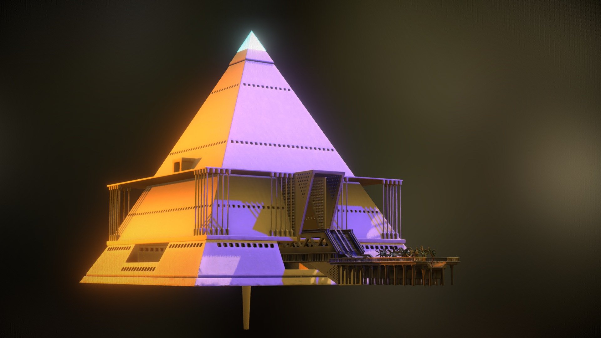 Pyramid Power Plant 3d model