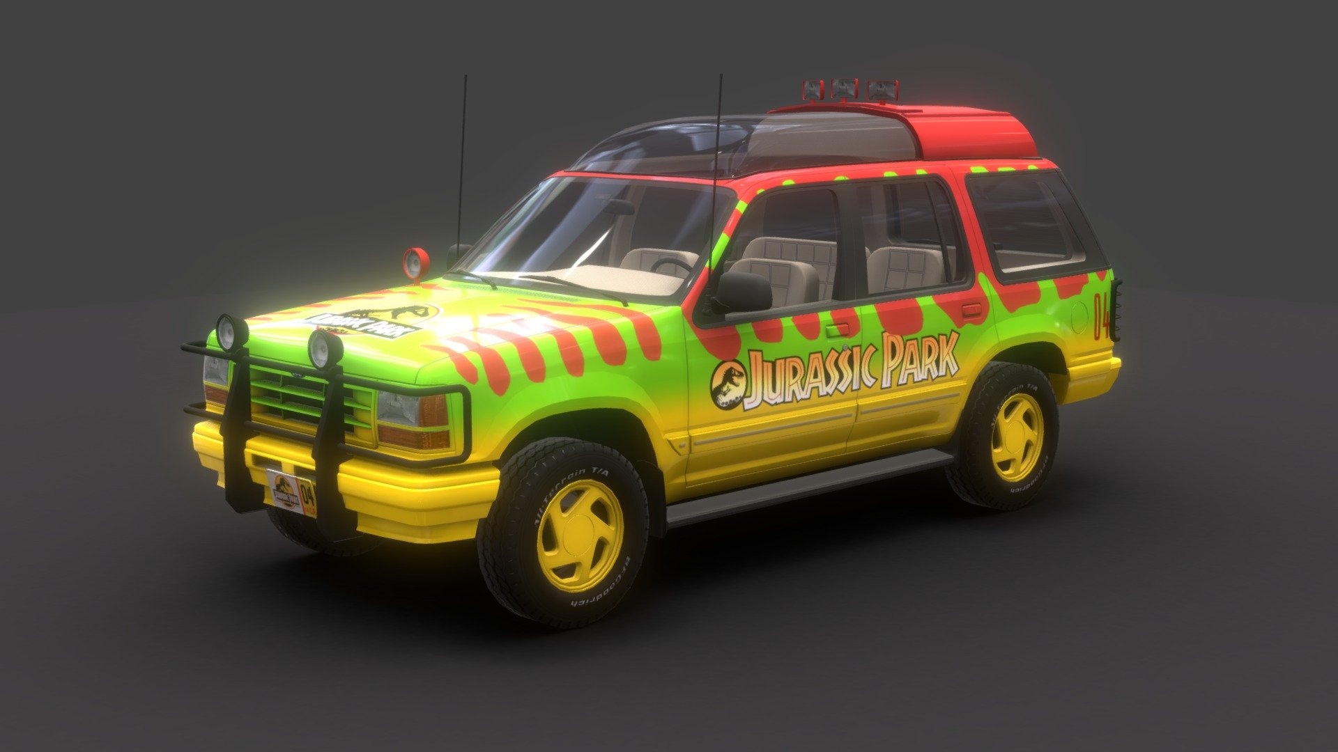 Ford Explorer 1992 Jurassic Park 3d model