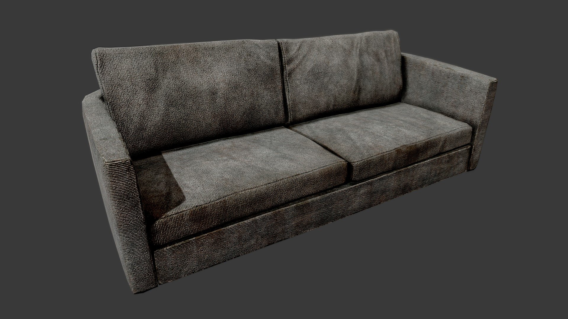 Old Dirty Couch 02 Dark Grey 3d model