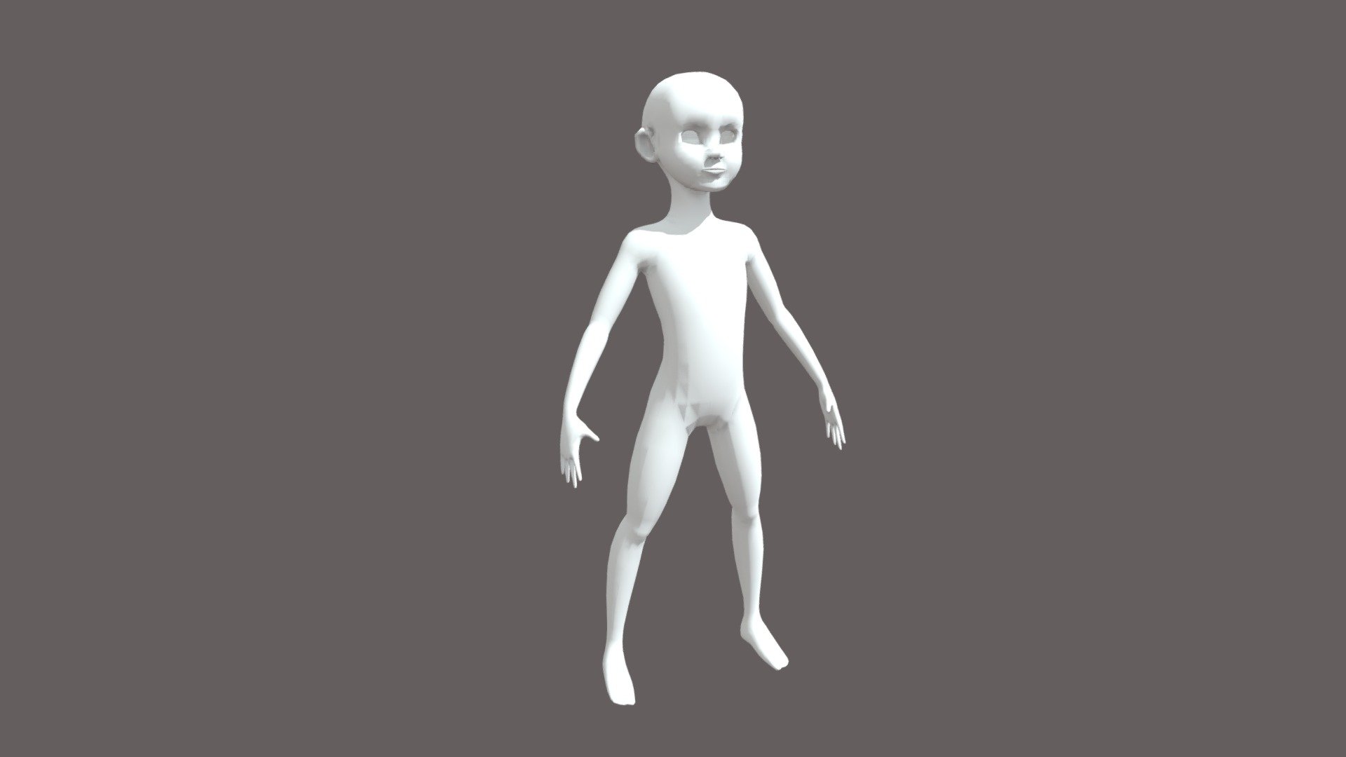 Cartoon Kid Base Body Mesh 3d model