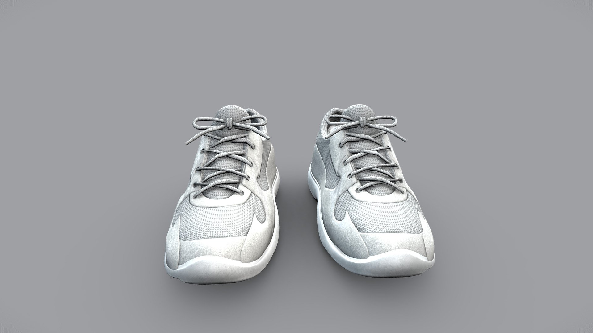 White Sports Shoes Runners Sneakers 3d model