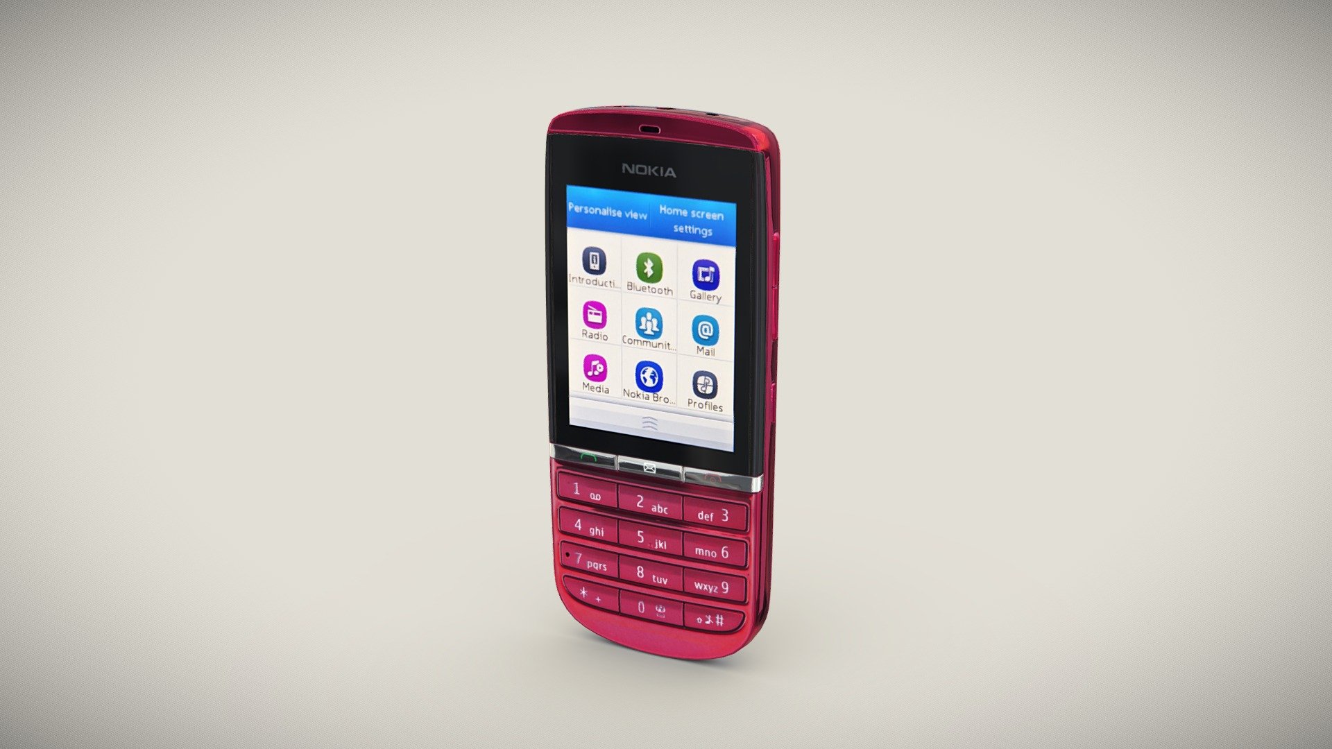 Nokia Asha 300 Pink 3d model